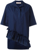 asymmetric ruffle shirt
