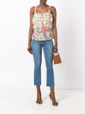 lace-trimmed floral-print top