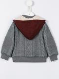 aran knit print hoodie