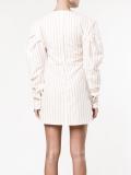 Mini Pinstriped Dress with Keyhole Detailing