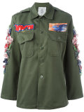 3D Hibiscus military jacket