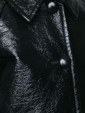 single breasted pleather coat 