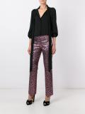 metallic straight trousers