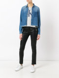 raw hem denim shirt