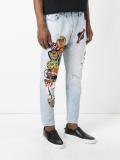 floral embroidery jeans