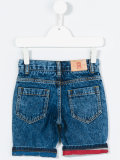 patchwork denim shorts