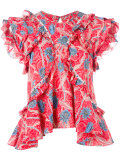 pattern frill blouse