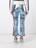 metallic three-quarter trousers