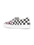 patterned checkered slip-ons