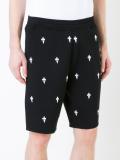 fleur-de-lis embroidered shorts