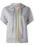 zipped short sleeve hoodie