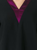 block trim V neck T-shirt 