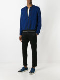 embroidered zipped bomber jacket