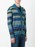 striped V-neck cardigan