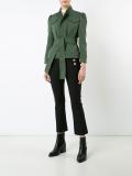 stand collar belted jacket