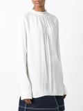 ruffle collar crepe blouse