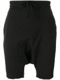 drop-crotch track shorts 