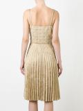 pleated embroidered dress