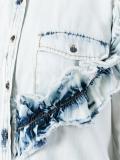 ruffled detail denim shirt