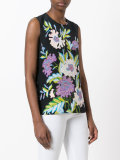 floral print sleeveless blouse