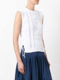 lace-detail knitted top