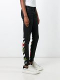 embroidered skinny jeans