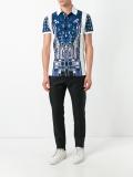 abstract print polo shirt