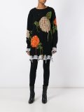 floral intarsia oversized jumper