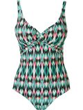 open back printed swimsuit