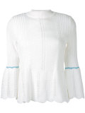 bell sleeve ribbed jumper