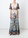 伞形花卉印花连衣裙