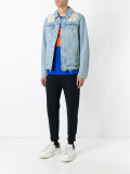 shredded trim denim jacket 