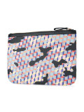 geometric print zipped clutch