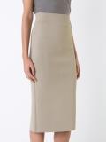 crepe knit slit back skirt