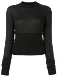 longsleeved fitted panel T-shirt