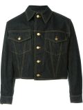 lace-up back denim jacket