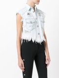 frayed denim gilet 
