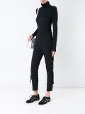eyelet detail high-waisted trousers