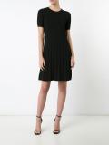 pleated striped dress