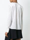 embroidered panel ruffled blouse