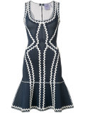 zig-zag print flared dress