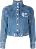 embroidered logo denim jacket