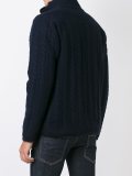 lined cable cardigan