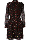 floral embellished long-sleeved dress
