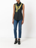 chain illusion print blouse