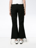 stud-trimmed frayed jeans