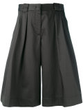 shiny wide leg shorts