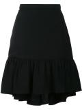 pleated trim flare skirt