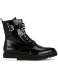 buckled detailing combat boots