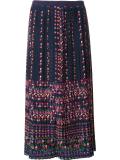 pleated floral print skirt